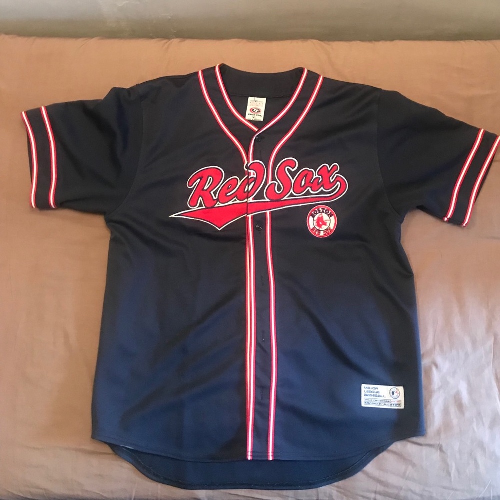 Red and navy Red SOX baseball jersey